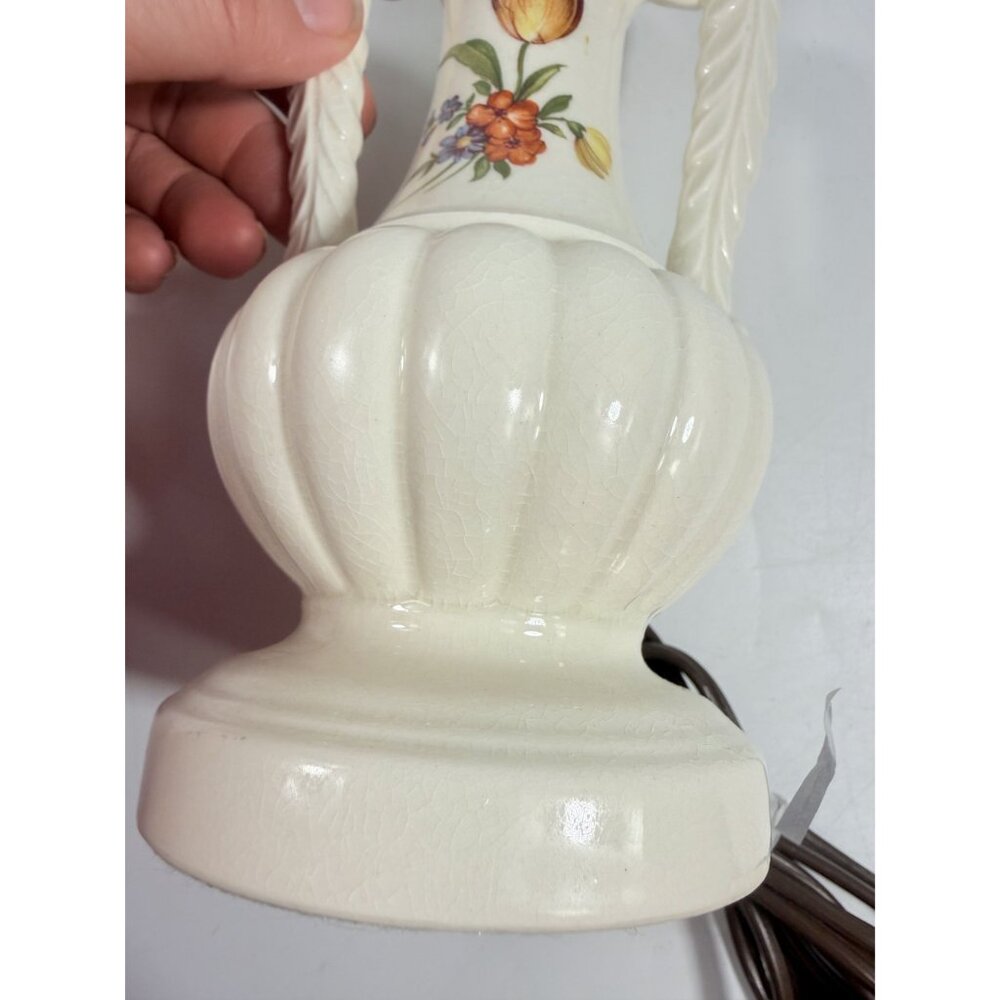 Table Lamp Ceramic Hand Painted Flowers Unique Vintage Cottage Core Victorian - Picture 15 of 16